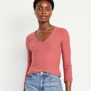 NWT OLD NAVY Plush V-Neck T-Shirt Color Mauve Rose